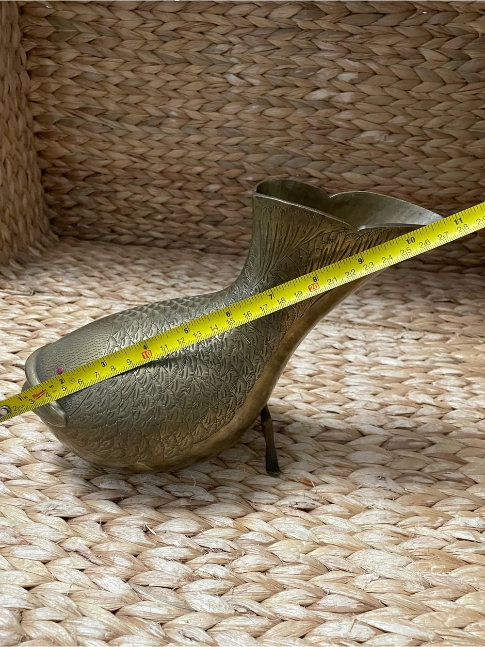 Vintage Brass Fish‎ Vase Tail MCM Mid-Century